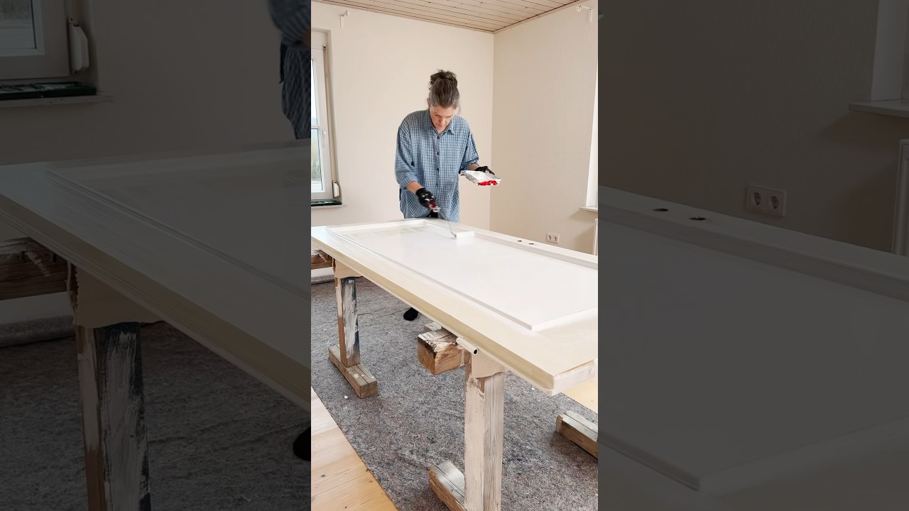 DIY - T&Uuml;RE STREICHEN ! Jetzt sieht sie aus wie NEU🚪👍🏻 #makeover #renovieren #vorhernachher