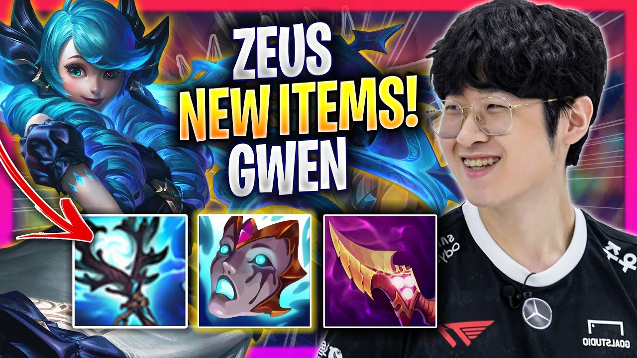 ZEUS TRIES GWEN WITH NEW ITEMS! - T1 Zeus Plays Gwen TOP vs K'sante! | Season 2024