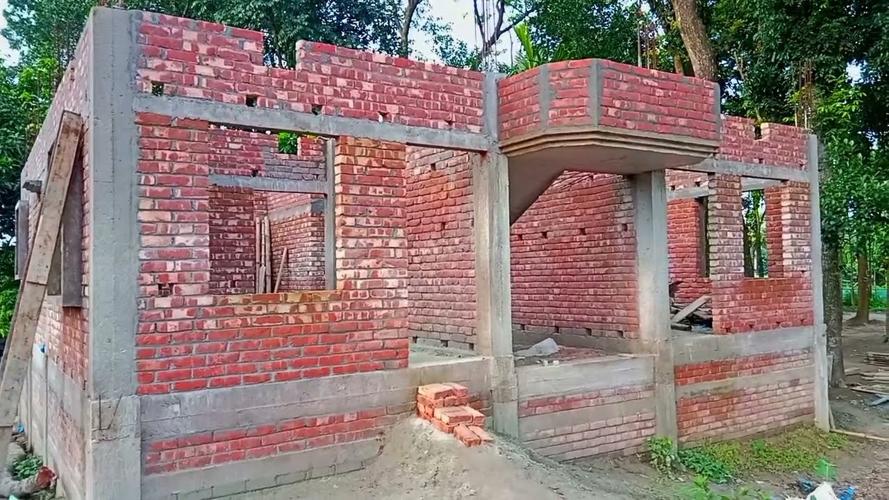 দুই তলা ফাউন্ডেশন দিয়ে তিন রুমের একতলা বাড়ি নির্মাণ। কলাম বাড়ির নির্মাণ কাজ নতুন নিয়মে। work