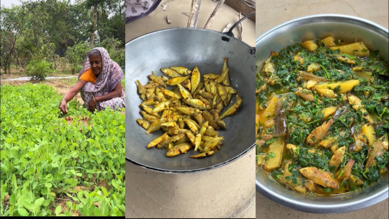 Chuno Fish Cooked with Motor Shak | Traditional Bengali Recipe