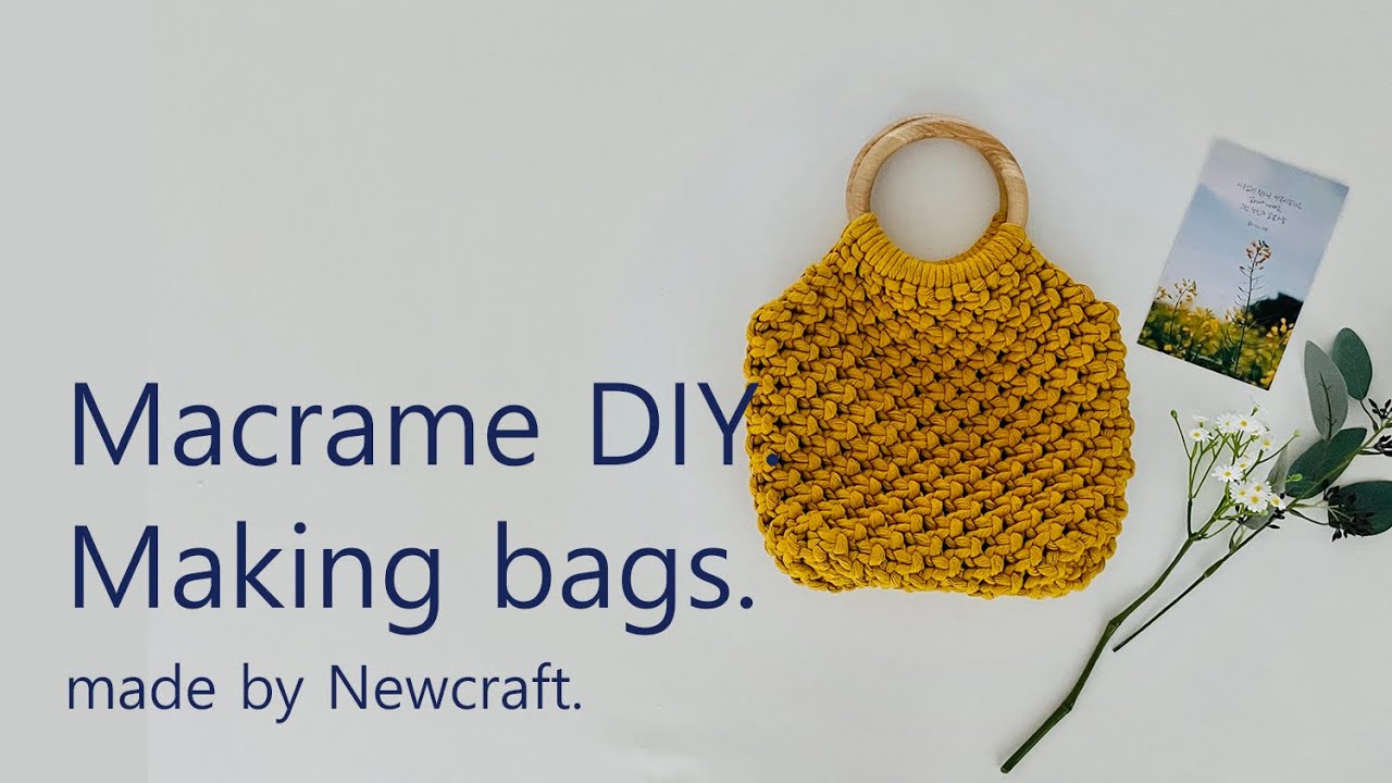 Macrame DIY making bags #wooden handle 마크라메가방 만들기