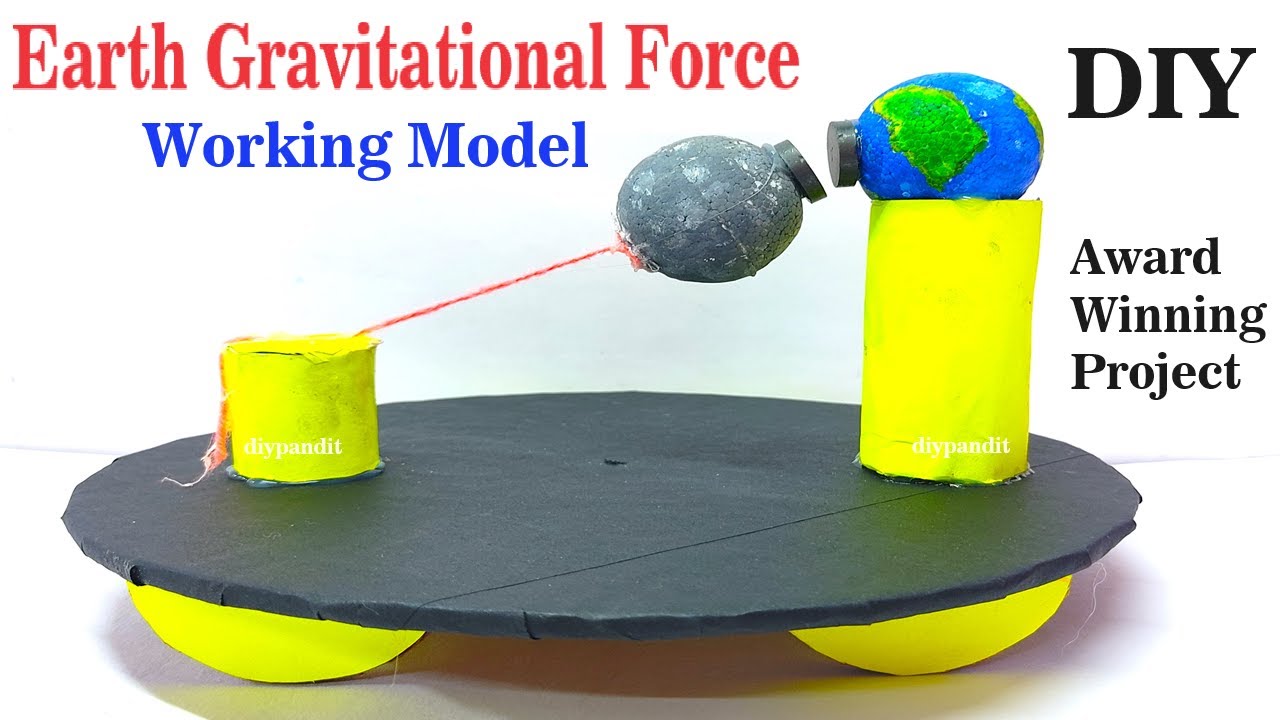 earth gravitational force working model science project - diypandit - diy - magnet project