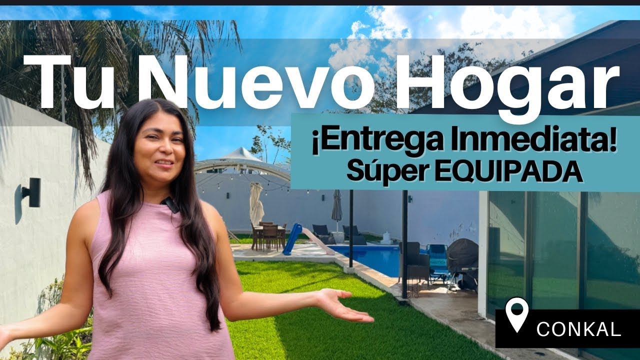 🌿 Casa amplia con jardín enorme y paneles solares en Conkal ✨¡Lista!