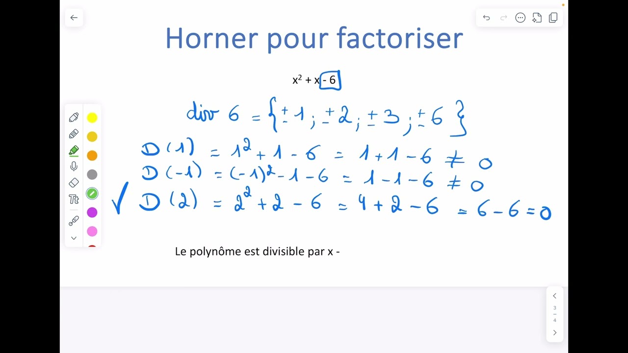 Factoriser avec Horner