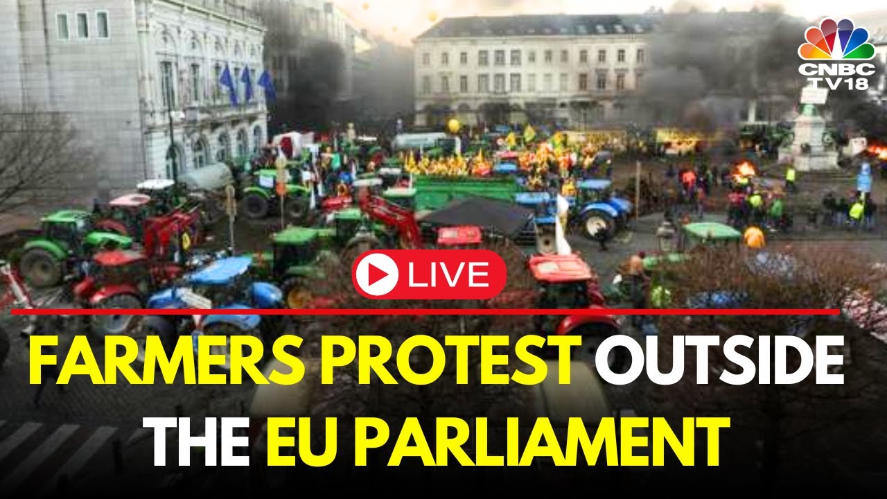 LIVE: Angry Farmers Take Protest To EU Summit With Tractors and Fires | EU Parliament | IN18L