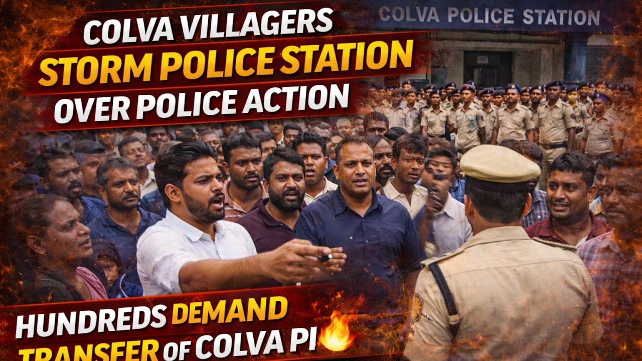 🔴 LIVE! Colva Villagers Storm Police Station Over Police Action against PI and Demands his transfer