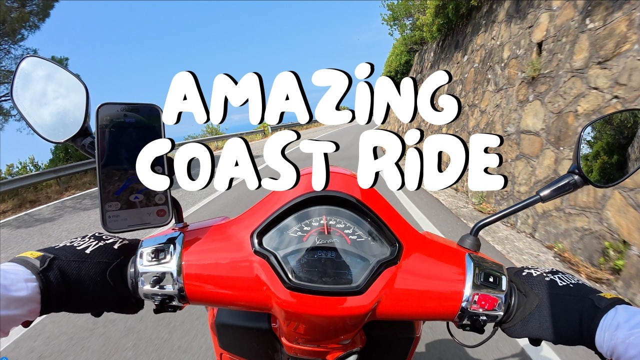 VESPA GTS 300 RIDING AMZING CINQUE TERRE COAST ROAD