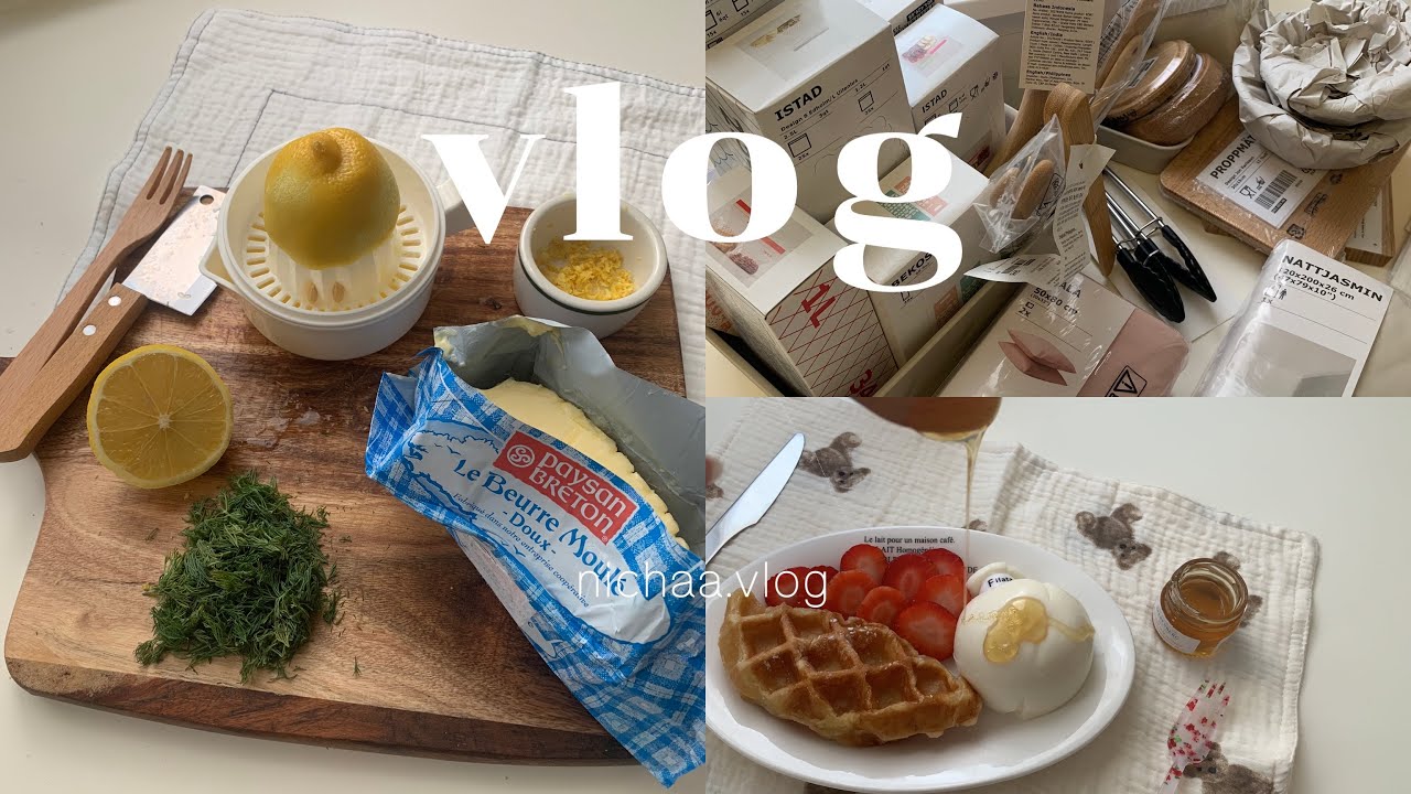 vlog-19 🧤 croffle after you & burrata cheese 🧇 • ikea haul 🧢 • lemondill butter 🍋 🧈 | nichaa