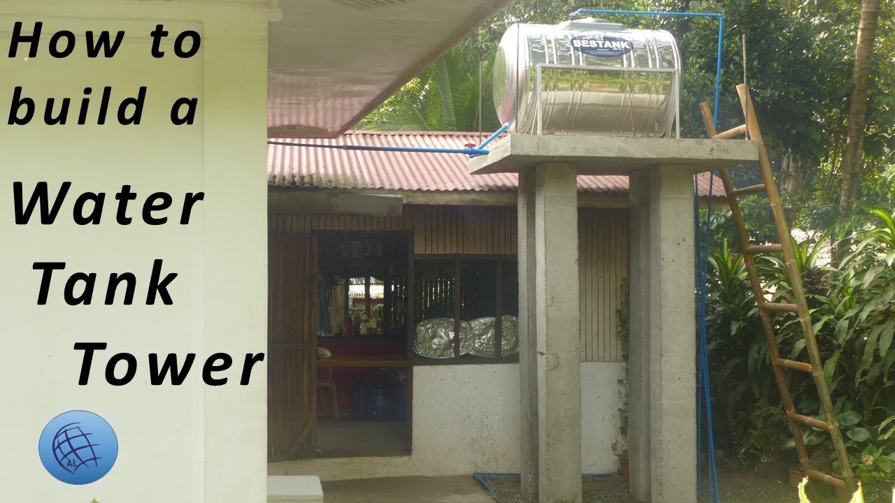 Construction of water tank tower in the Philippine province of Mindanao