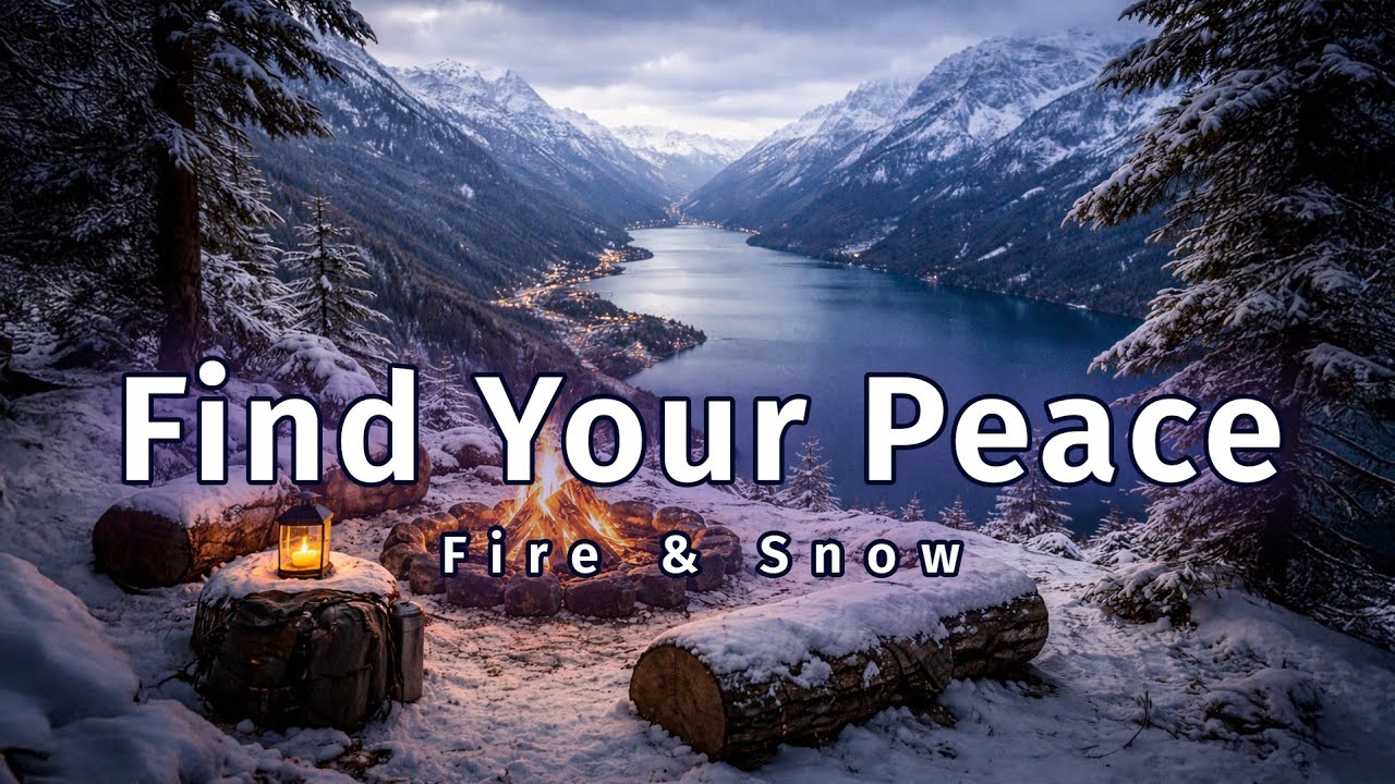Cozy Fireplace in Winter | Soft Snowfall Ambience | 6 Hours FHD 