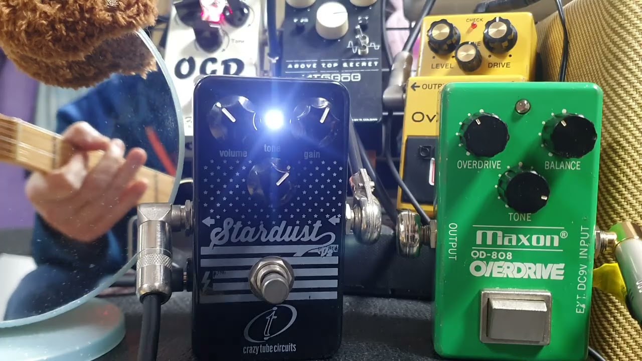Stardust Overdrive(Crazy tube circuits)+OD808 Overdrive(Maxon)+Fender 69Relic Guitar+Fender BluesAmp