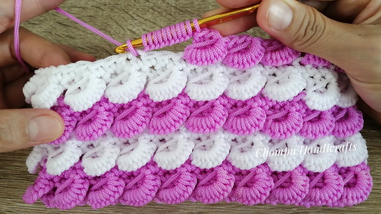 Tutorial crochet purse bag - Curry puff stitch - 3D crochet