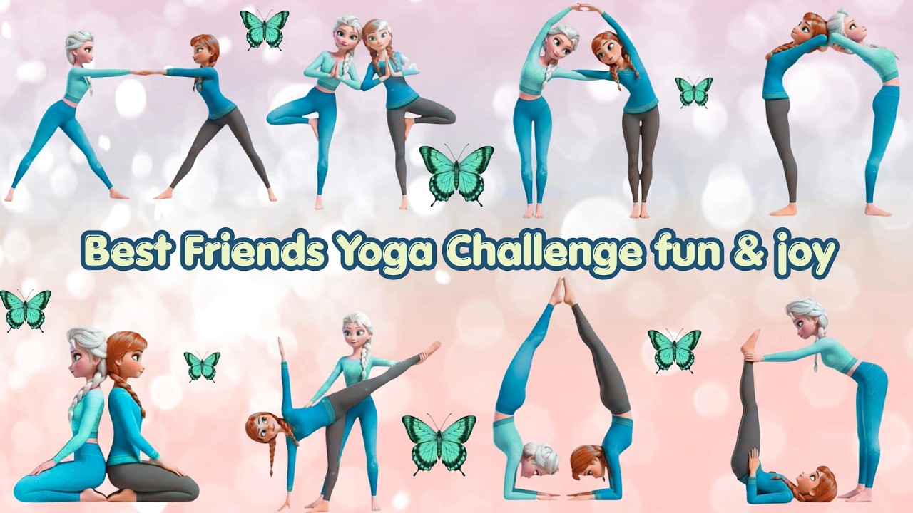 Partner Yoga Poses with Elsa & Anna | Kids Flexibility Challenge