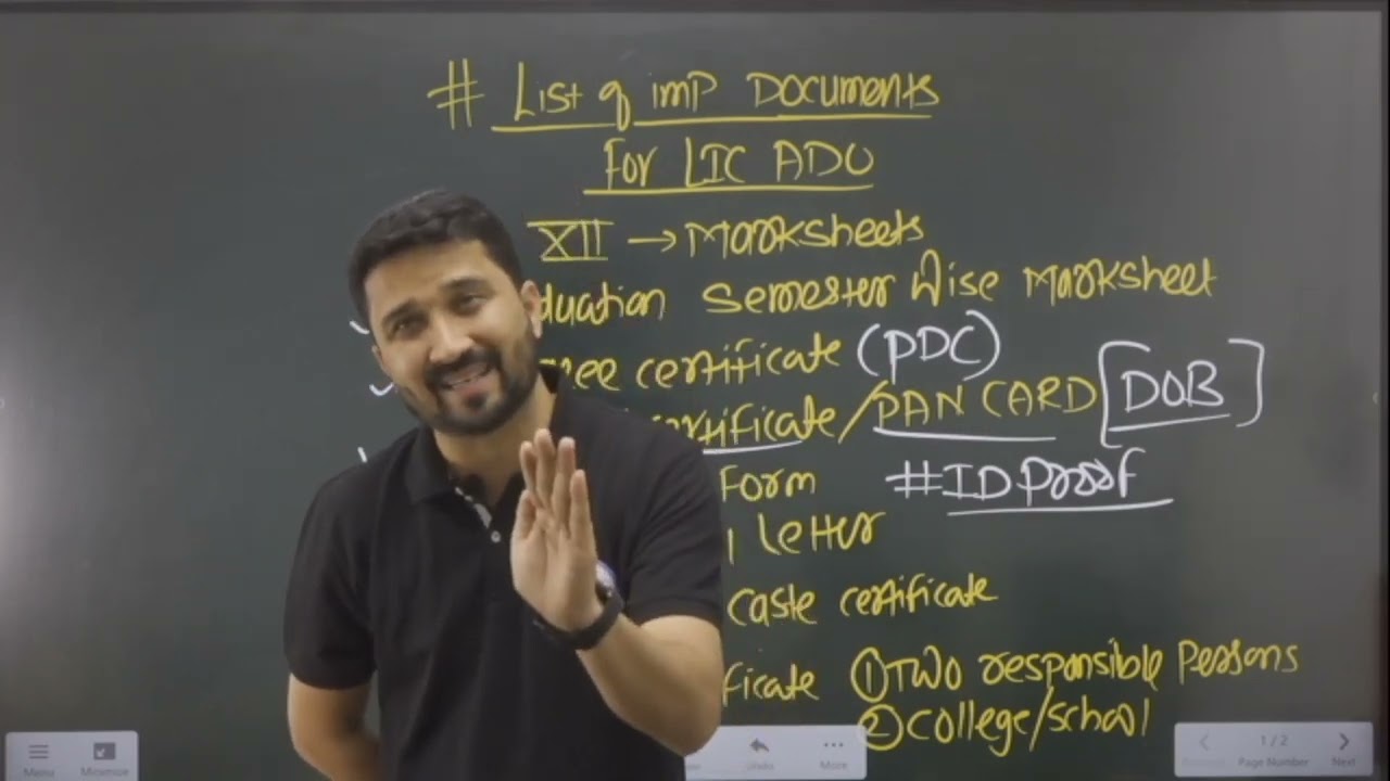 LIST OF IMPORTANT DOCUMENTS FOR LIC ADO INTERVIEW