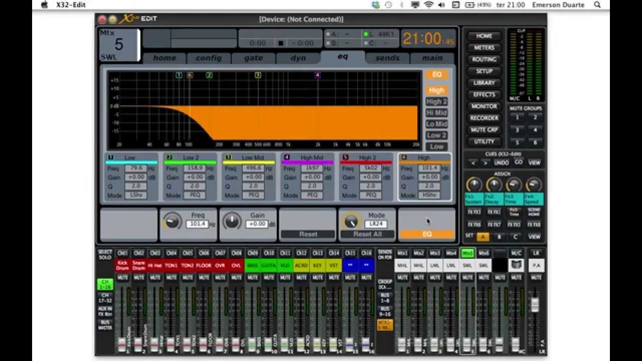Processamento de P A através da console Digital X32
