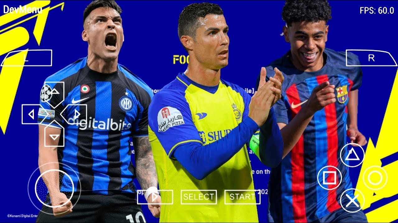 efootball PES 2024 PPSSPP Android version française camera PS5