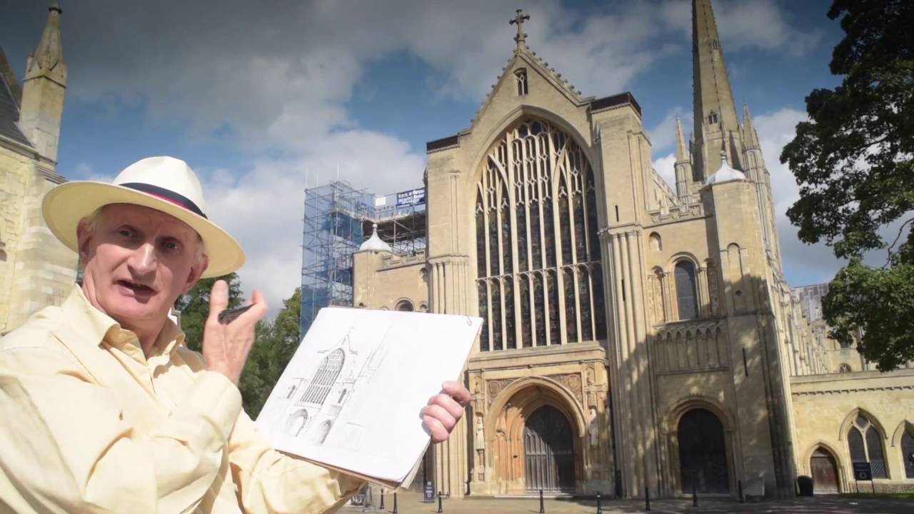 Norwich Cathedral through an artist's eyes | Heritage artist UK history tour