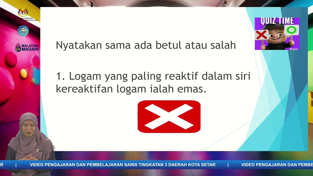 SAINS TINGKATAN 3: SIRI KEREAKTIFAN LOGAM  - 2 (PART 1)
