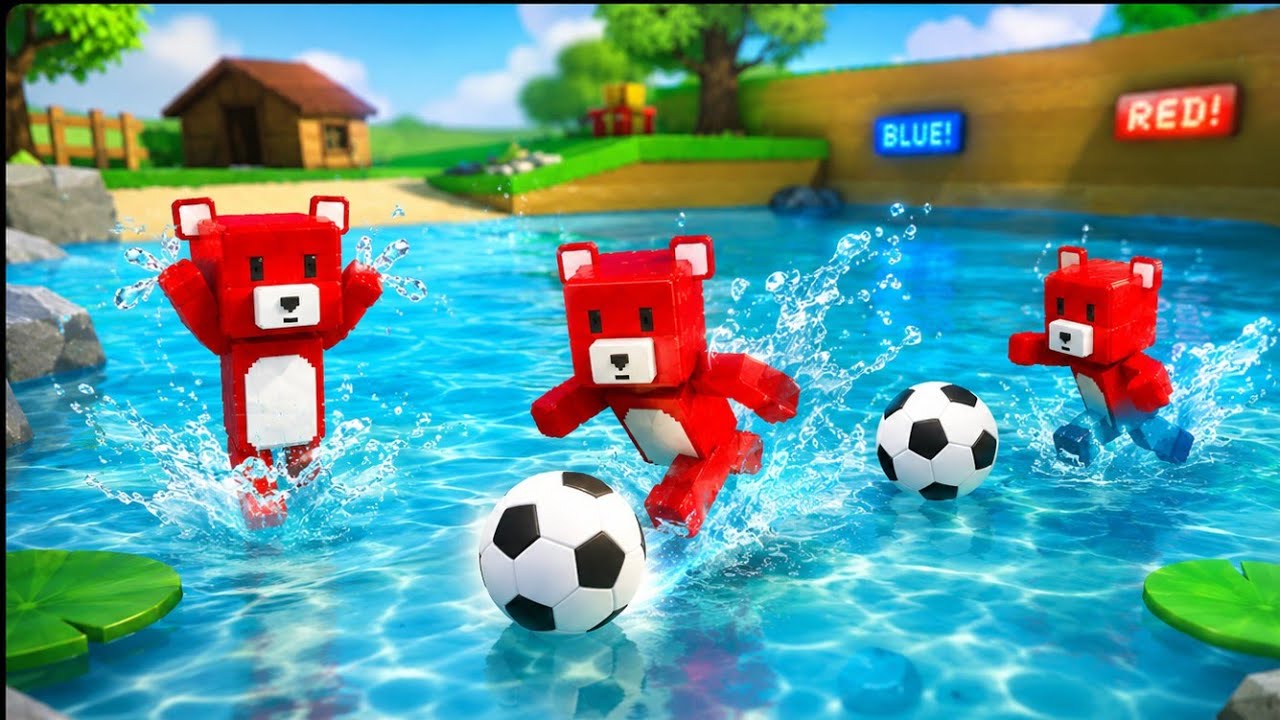 Super Bear Adventure,Bear playing football in the water😅very interesting #superbearadventure #funny