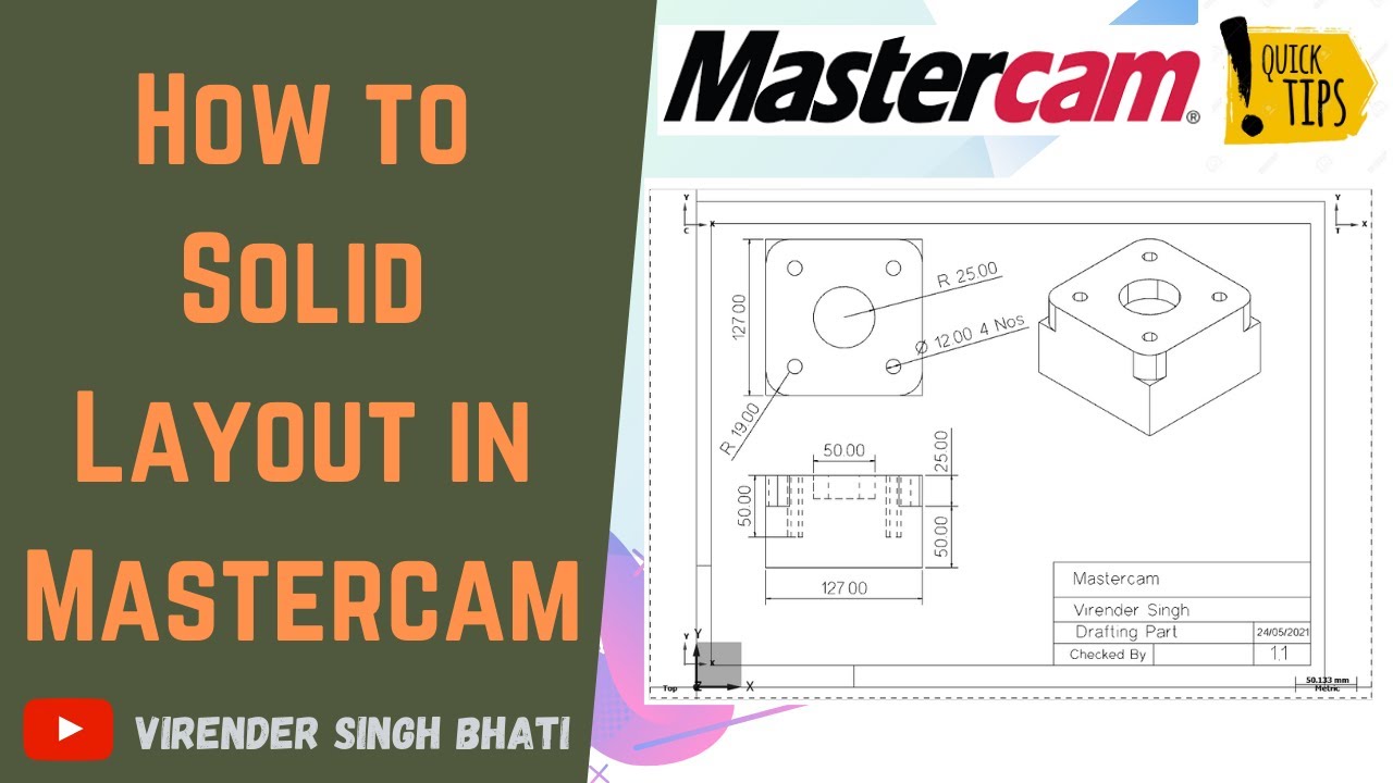 How to create Solid Layout in Mastercam || Drafting in Mastercam || Drafting solid Part