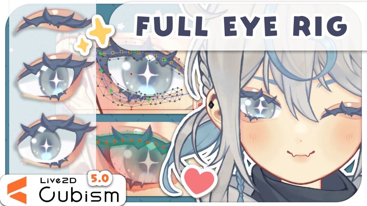 【LIVE2D TUTORIAL: advanced eye rig】 blend shapes, glue, and inverted clipping ✧ step-by-step guide