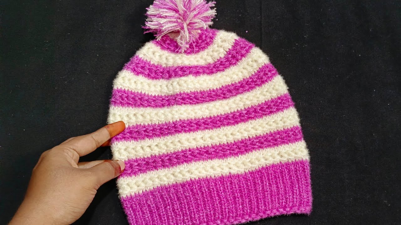 Knitting Baby Cap for (3 to 6) Years बच्चों के टोपी केसै बनाए / Woolen Baby Cap