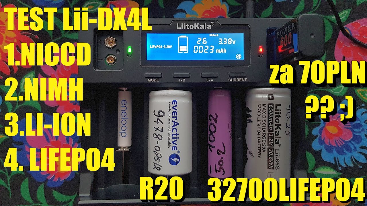 Unboxing Test Lii-D4XL Tania i Wszechstronna Ładowarka ?? NICD, NIMH, LIION, LIFEPO4 R20 32700 Odc.1