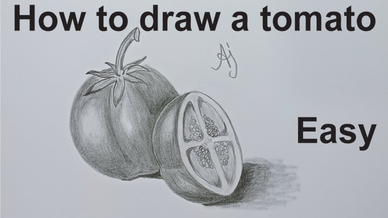 How to draw a tomato step by step | How to Draw a Tomato for Beginners | Tomato Drawing Easy | art