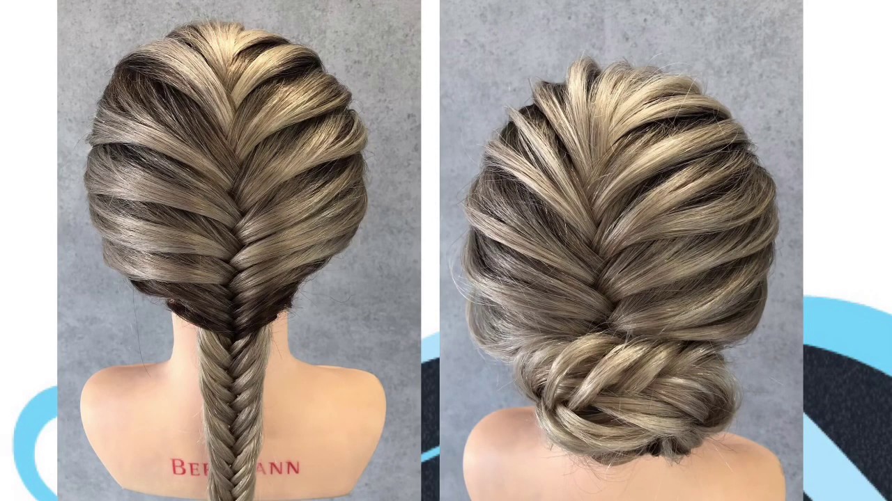 Visgraat vlecht opgestoken, fishtail braid updo