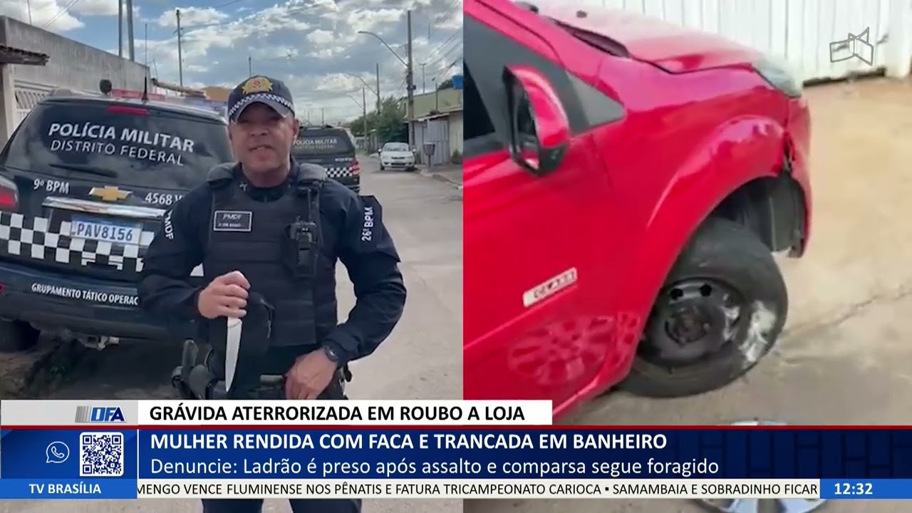 DF ALERTA - Mulher rendida com faca e trancada em banheiro