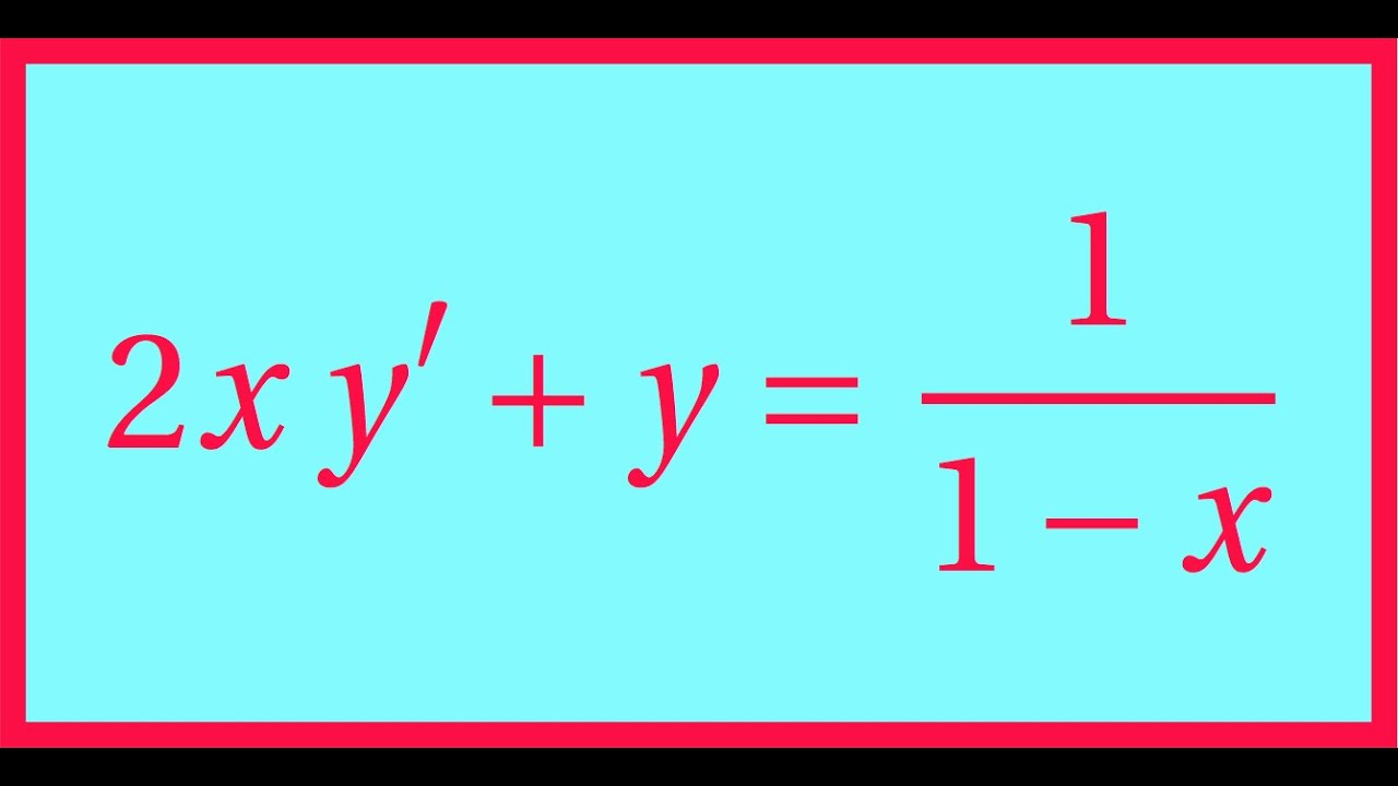 Equation différentielle du premier ordre avec un second membre