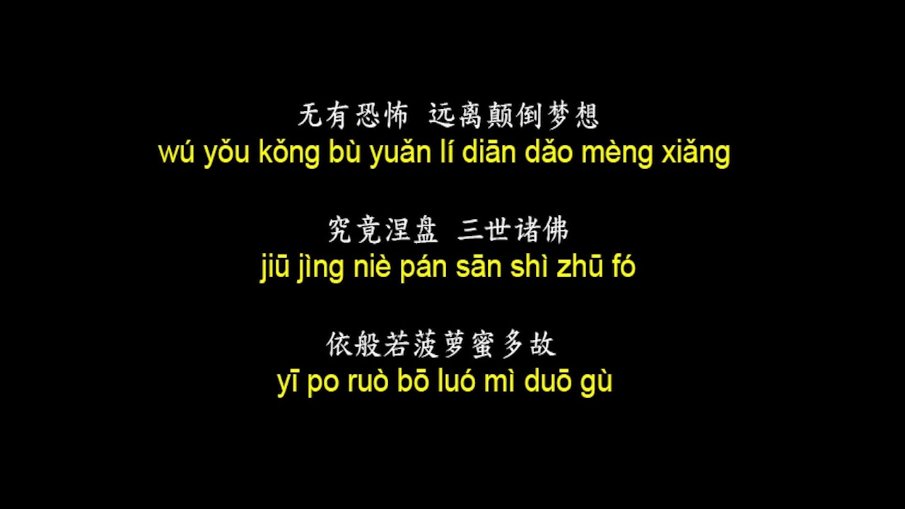 心经  Heart Sutra with Pinyin x7