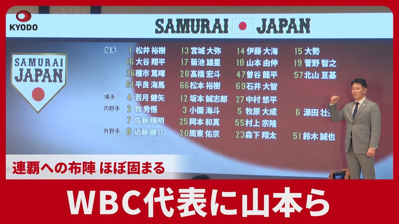 WBC代表に山本ら 連覇への布陣、ほぼ固まる