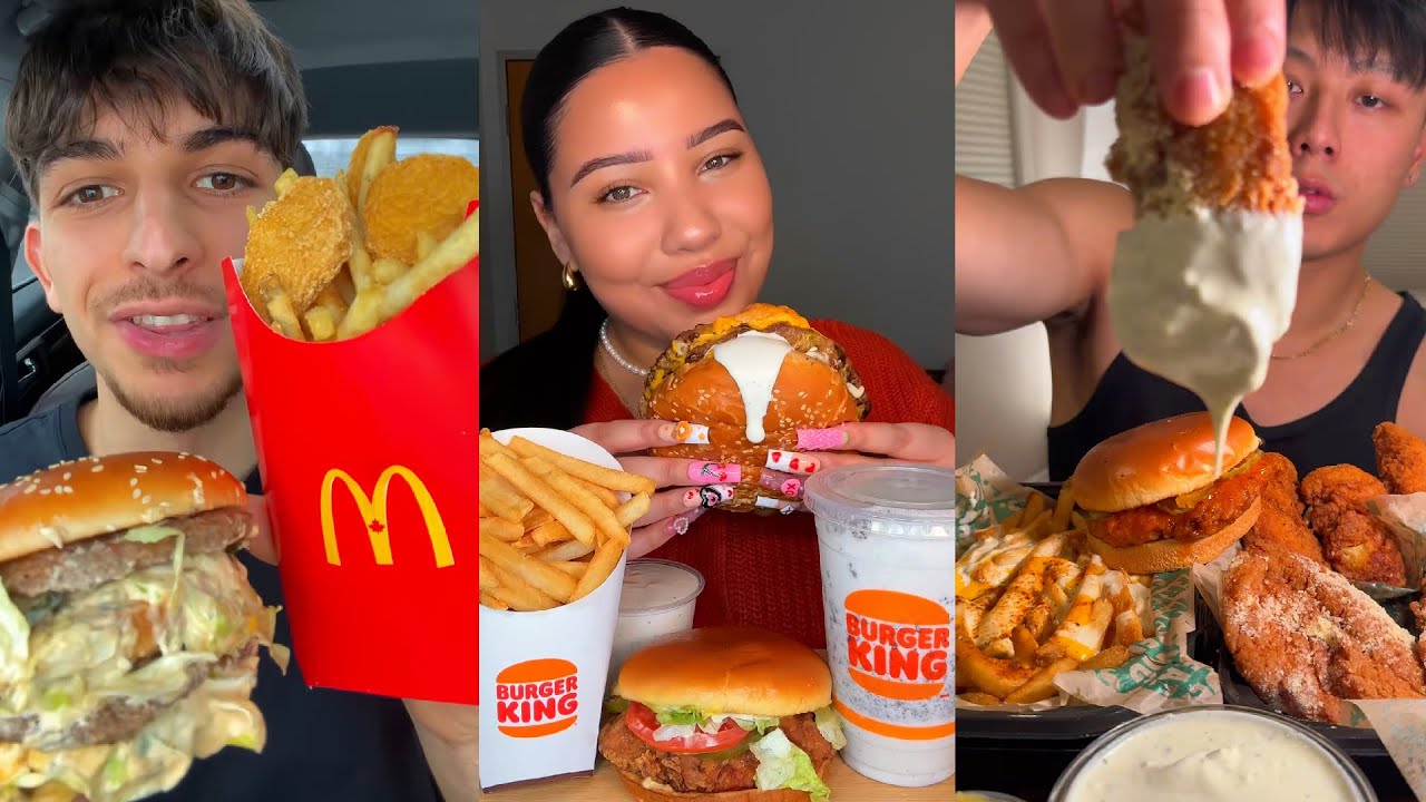Подборка мукбангов из TikTok | McDonald’s, Burger King, Wingstop, In-N-Out и многое другое!
