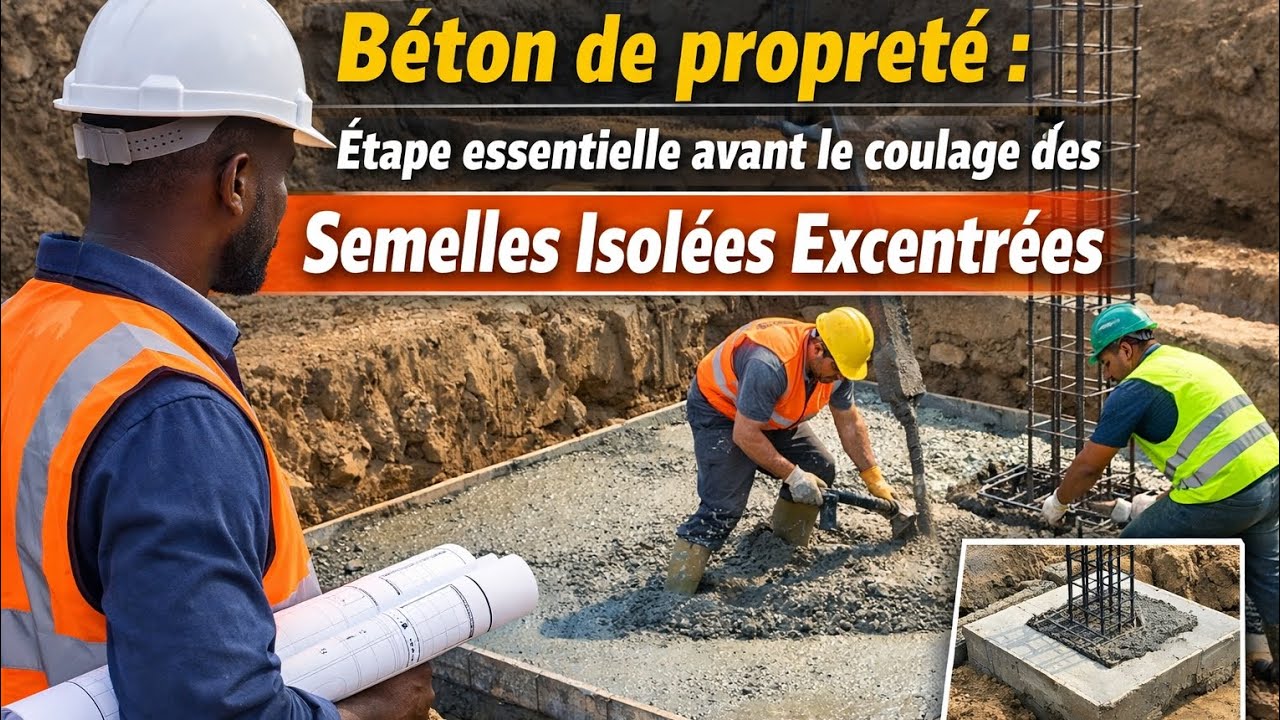 Béton de Propreté : Étape Essentielle avant le Coulage des Semelles isolés Excentrées. 