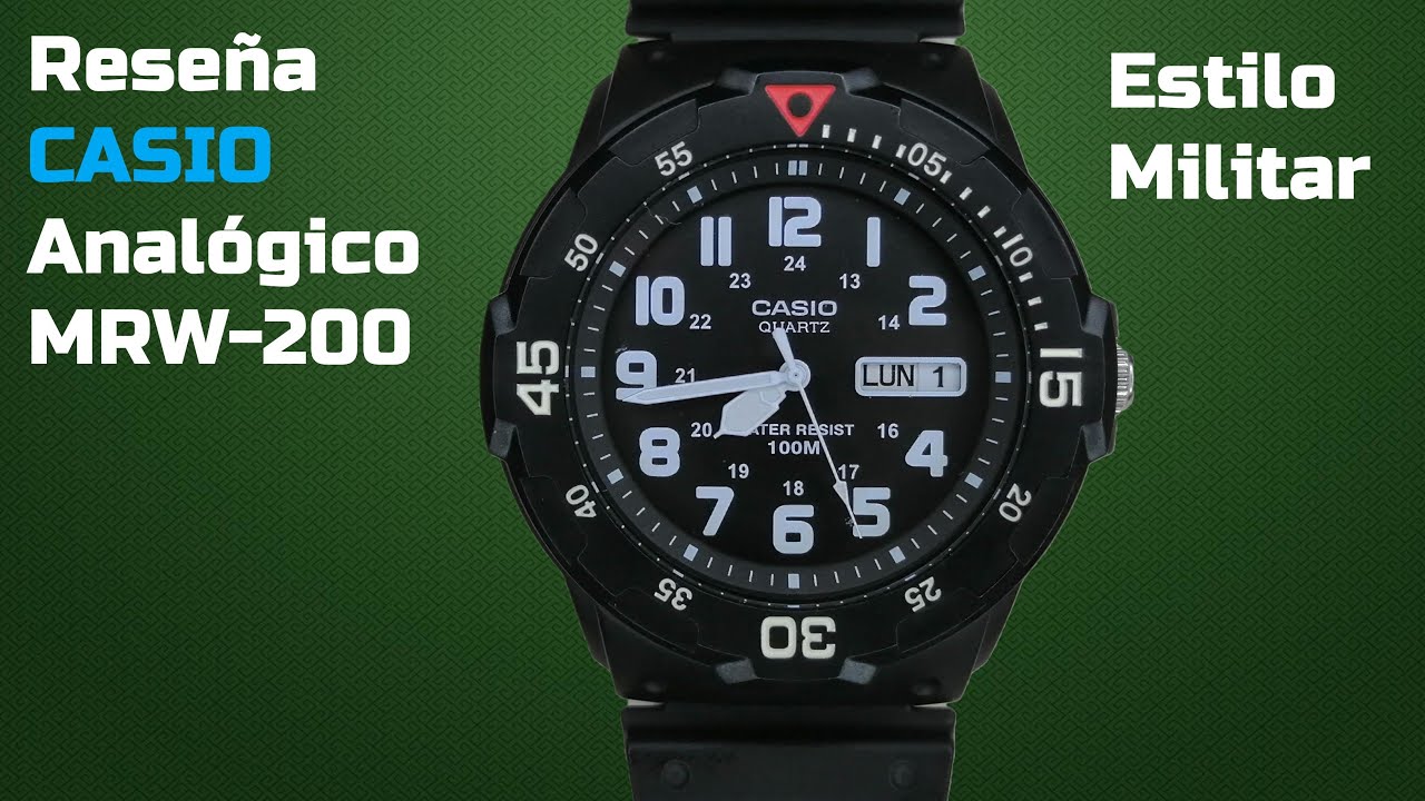 Excelente Manufactura CASIO Estilo Militar Asequible MRW200H RESEÑA (En Español)