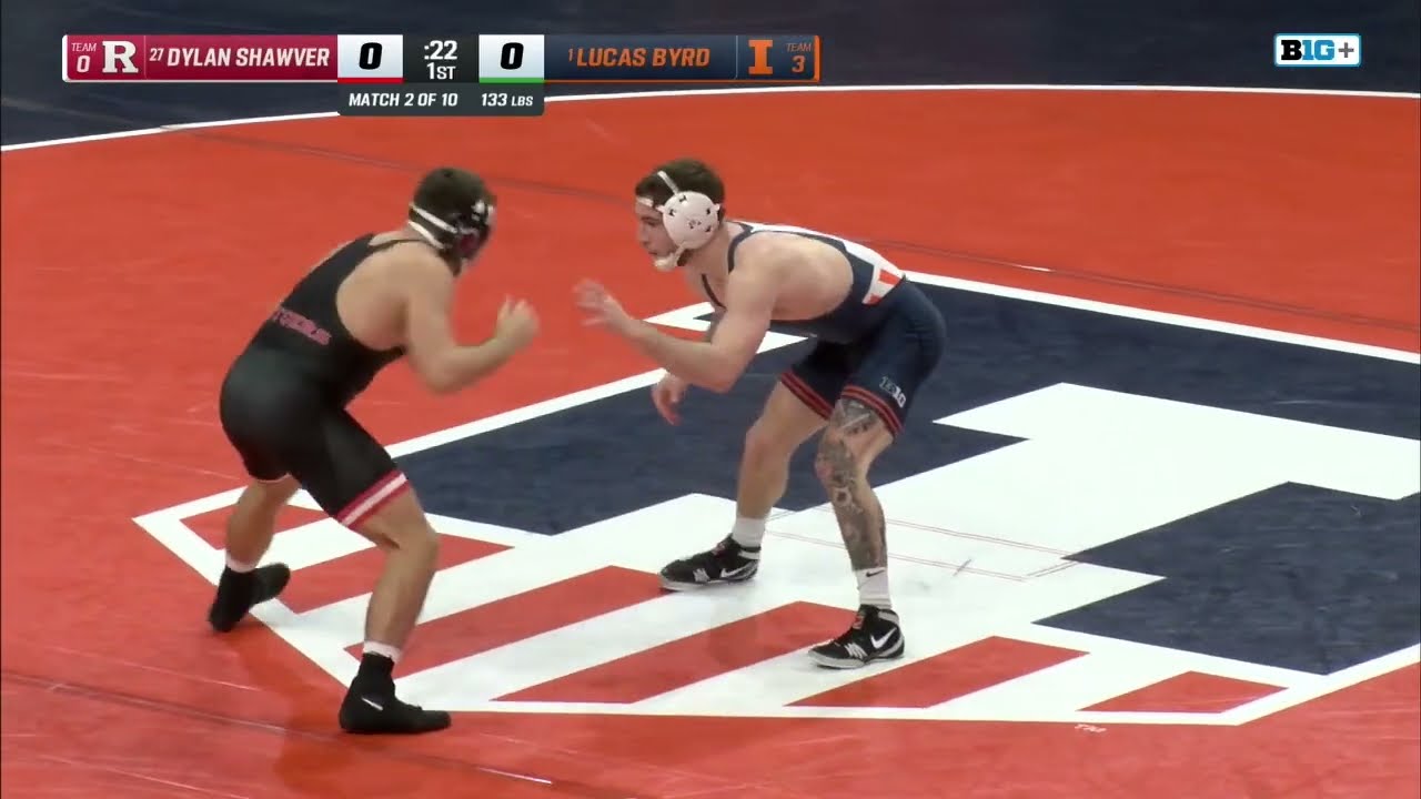 133lbs - Illinois' Lucas Byrd vs. Rutgers' Dylan Shawver | Big Ten Wrestling