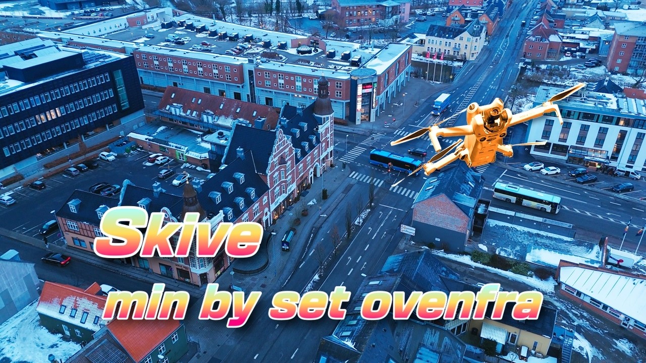 UAV / Drone:   Skive - trafik om morgenen
