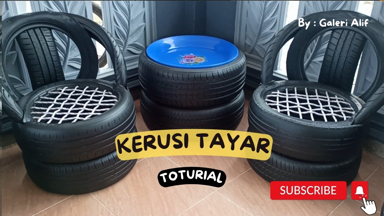 Proses pembuatan kerusi dari tayar terpakai / chair from tyre