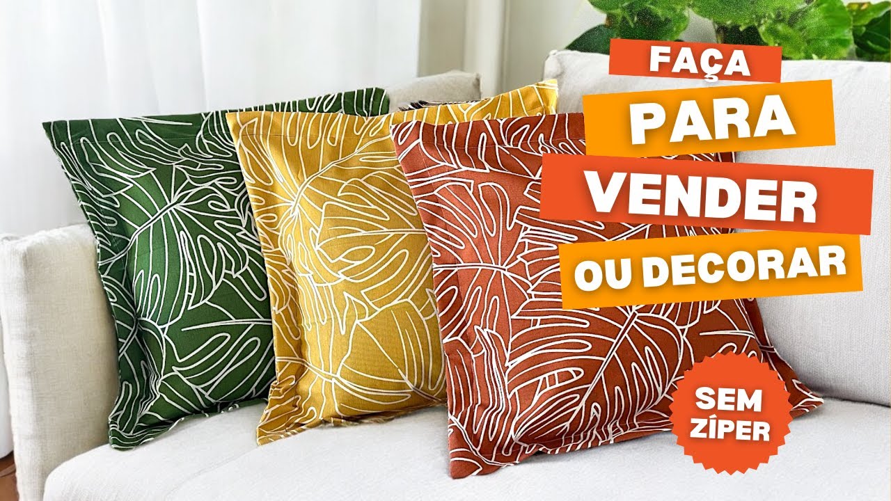 Eu Descobri o Segredo para Fazer Capas de Almofada FÁCIL Sem Zíper
