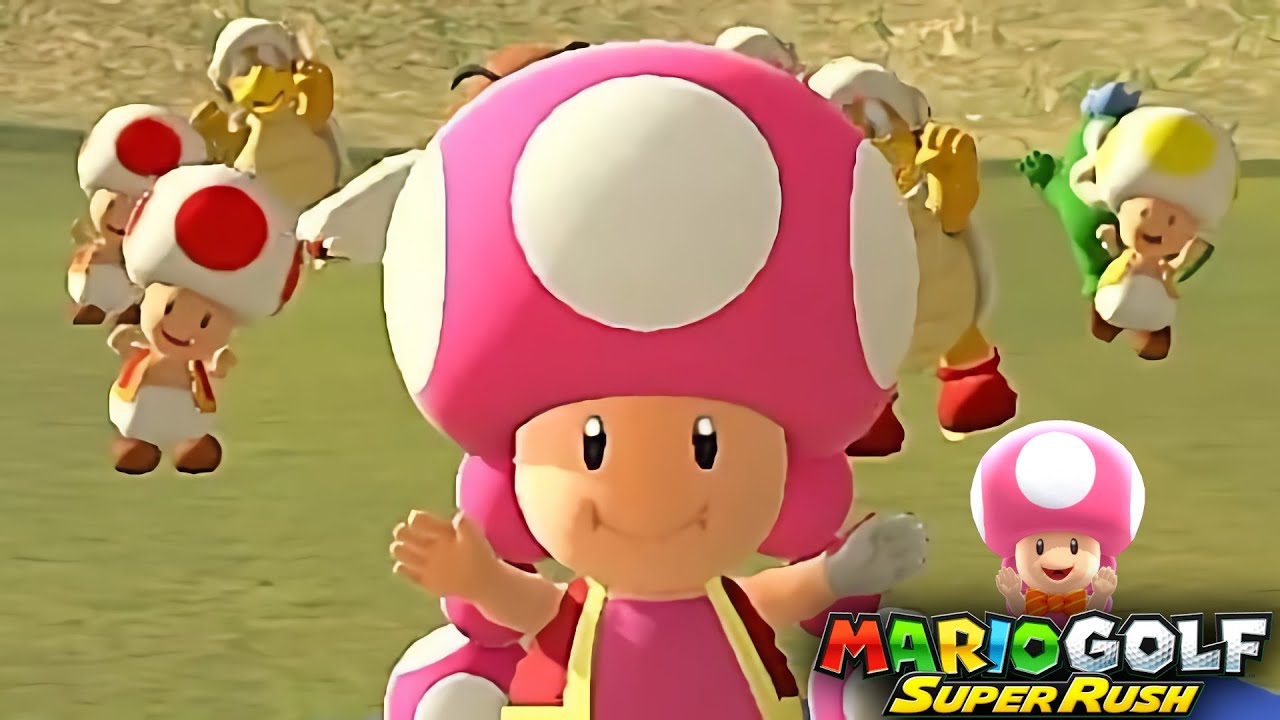 Mario Golf Super Rush Toadette vs Bowser Jr at Balmy Dunes