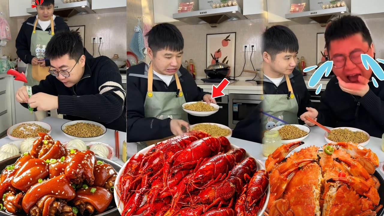 蠢哥哥藏弟弟筷子给弟弟面条里放食盐和芥末，还好弟弟目睹全程找准机会和哥哥调换，最后哥哥自作自受被芥末辣掉大牙