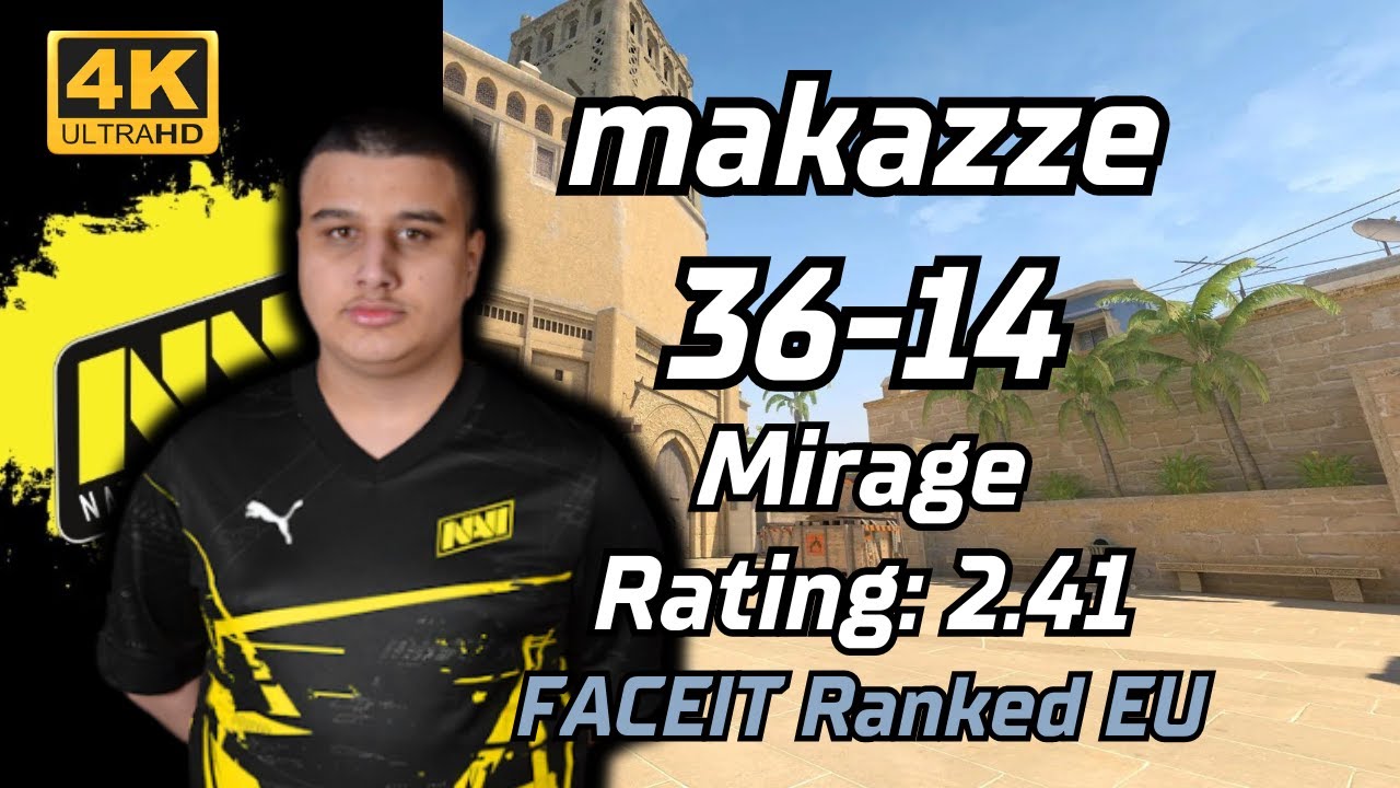 17 y.o NAVI Junior makazze (36-14) rt:2.41 (Mirage) | FACEIT Ranked EU | Jun 13, 2024 | CS2 POV/DEMO