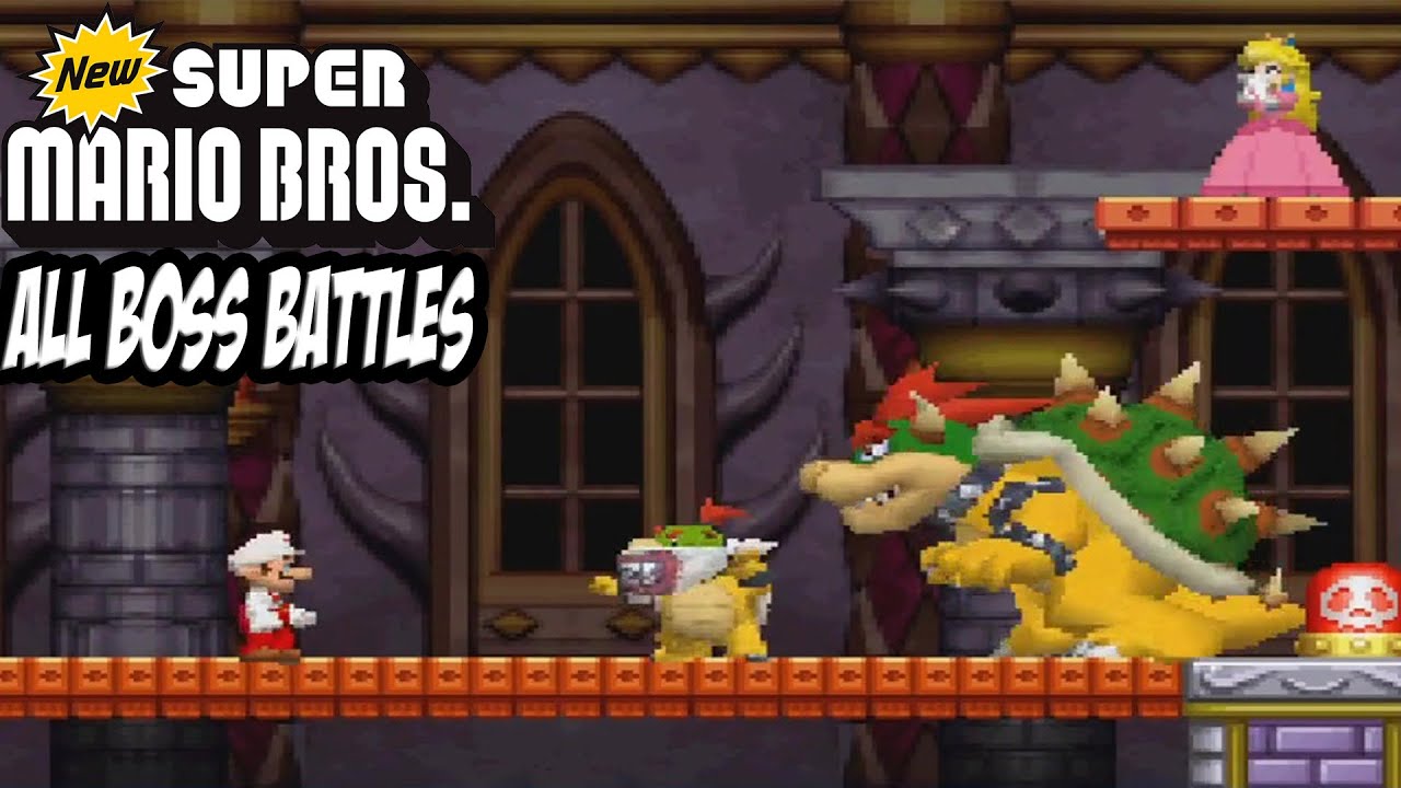 New Super Mario Bros. DS  All Bosses ( No Damage )