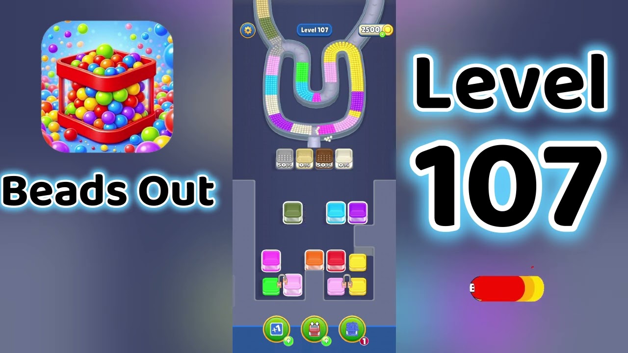Beads Out Level 107  Walkthrough 🧩✨ | Tricky Bead Puzzle Solution | Go Answer
