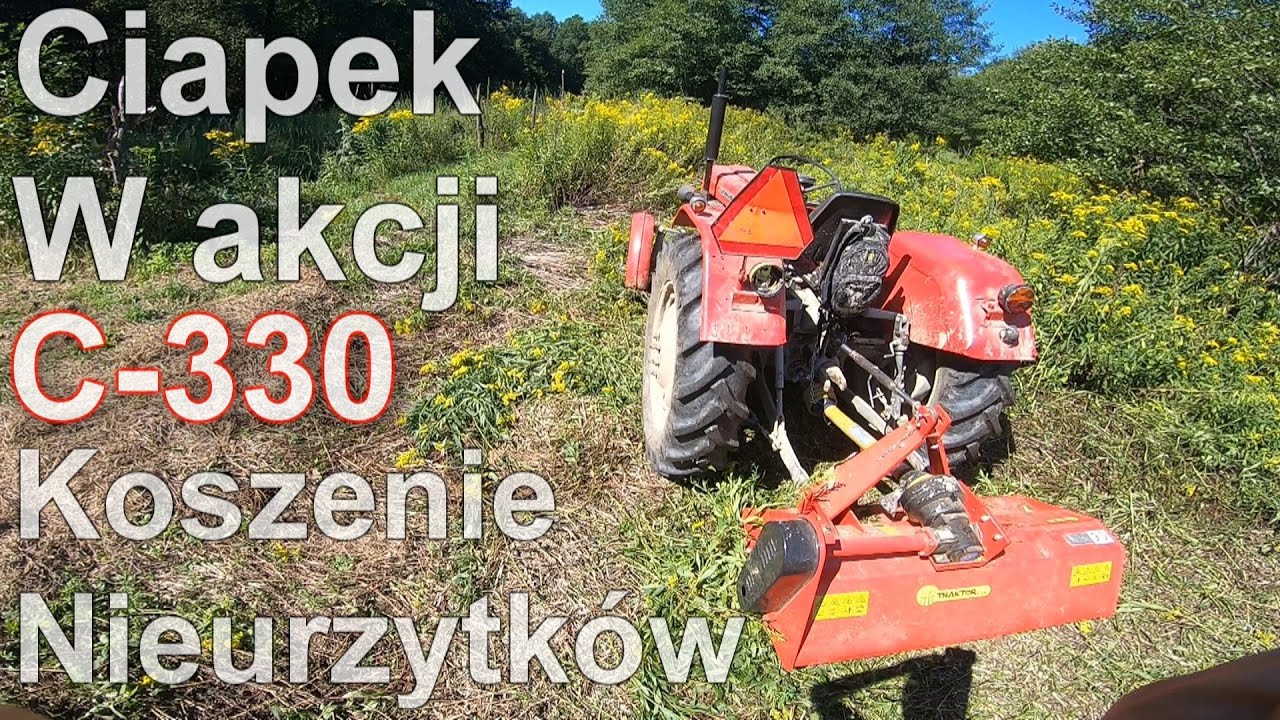 Czerwona Bestia w akcji / C330/328 koszenie kosiarką Bijakową / EFG 135 / Koszenie Nieużytków