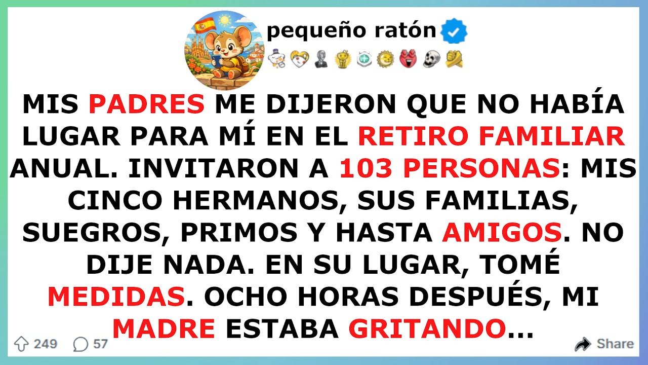 Mi familia me excluyó de un retiro con 103 personas… y mi comedia se volvió viral