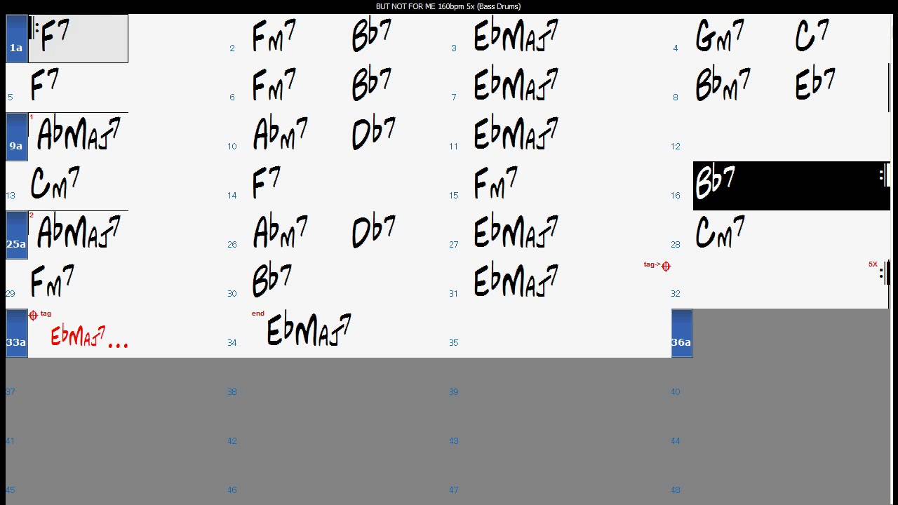 BUT NOT FOR ME chord progression - Backing Track (no piano)