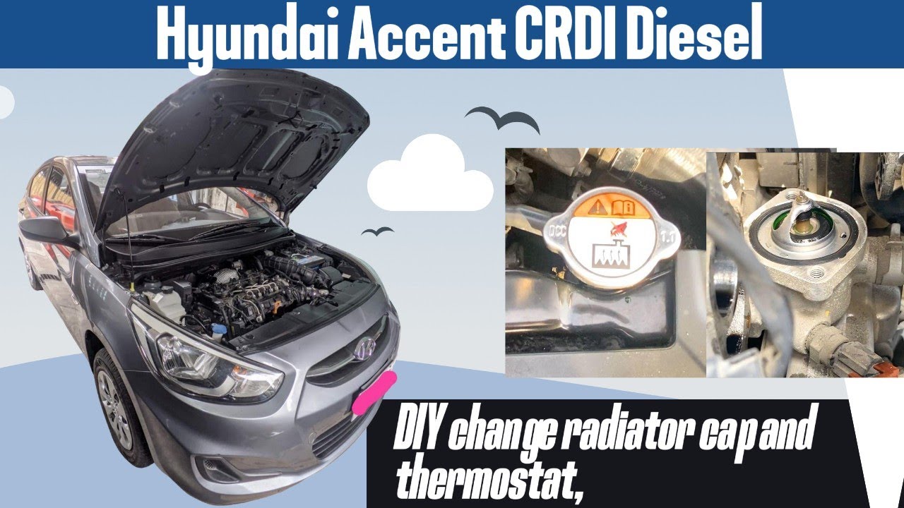 Hyundai Accent CRDi Diesel Part 1 DIY Radiator Cap, Thermostat change, Overflowing Coolant issue.