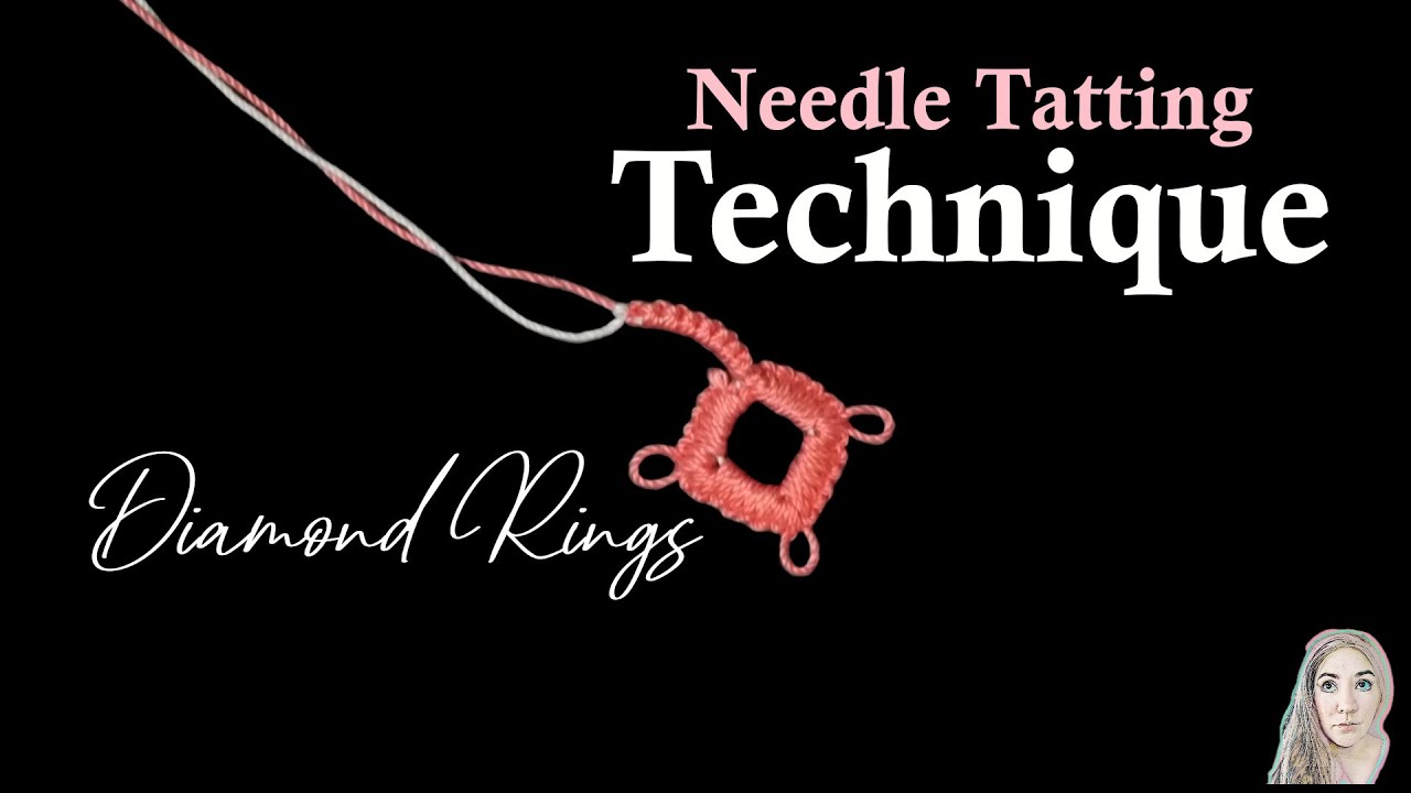 Needle Tatting Diamond Rings / How to make Square Rings